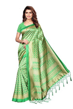 Mysore Silk Green Color Printed Saree With Blouse