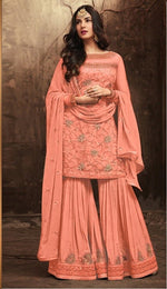 Women Carrot Color Printed Ethnic Salwar Suit