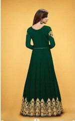 Women Green Color Unstitched Anarkali Suit