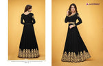 Women Black Color Unstitched Anarkali Suit