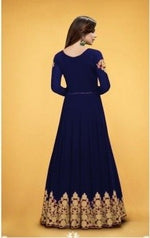 Women Blue Color Unstitched Anarkali Suit