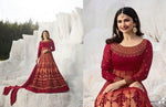 Women Red Color Semi stitched Fancy Dress Material