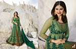 Women Green Color Semi stitched Fancy Dress Material