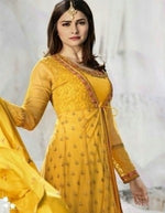 Women Yellow Color Semi stitched Fancy Dress Material