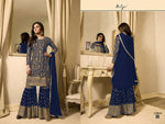 Women Blue Color Semi stitched Fancy Dress Material