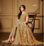 Women Mehandi Color Semi stitched Exclusive Anarkali Suit Material