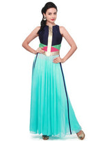 Women SkyBlue Color Cotton&Georgette Kurti