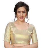 Womens Wine Color Satin Poly Silk Saree With Foil Work