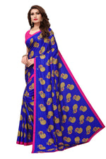 Womens Blue Color Maalgudi Silk Designer Saree With Blouse