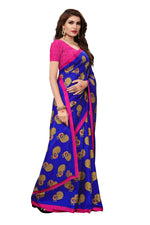 Womens Blue Color Maalgudi Silk Designer Saree With Blouse