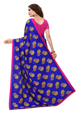 Womens Blue Color Maalgudi Silk Designer Saree With Blouse