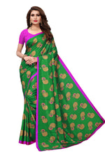Womens Green Color Maalgudi Silk Designer Saree With Blouse