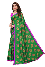 Womens Green Color Maalgudi Silk Designer Saree With Blouse