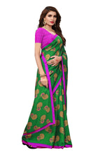 Womens Green Color Maalgudi Silk Designer Saree With Blouse