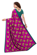 Womens Pink Color Maalgudi Silk Designer Saree With Blouse