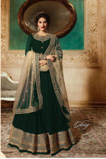 Women Green Color Printed Ethnic Desighn Gown