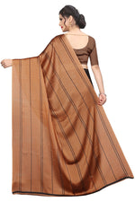 Womens Orange  Color Satin Georgette Saree With Printed Work
