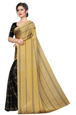 Womens Yellow  Color Satin Georgette Saree With Printed Work