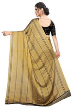 Womens Yellow  Color Satin Georgette Saree With Printed Work