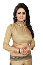 Womens Cream Color Maalgudi Silk Designer Saree With Blouse