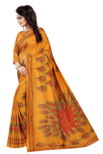 Womens Musturd Color Maalgudi Silk Designer Saree With Blouse
