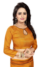 Womens Musturd Color Maalgudi Silk Designer Saree With Blouse
