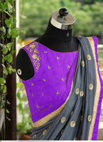 Womens Purple Color Georgette Saree With Blouse