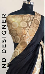 Womens Beige Color Sana Silk Saree With Jacquard Less And Blouse