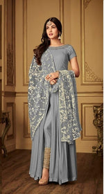 Women Gray  Color Printed Ethnic Desighn Salwar Suit