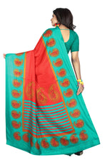 Womens Red Color Maalgudi Silk Designer Saree With Blouse
