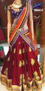 Womens Maroon Color  SATIN Lehanga Choli