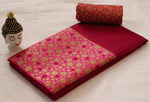 Womens Pink Color Pure Crystal Silk Saree With Blouse