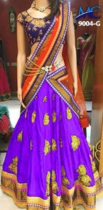 Womens Purple Color  SATIN Lehanga Choli