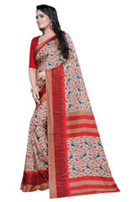 Womens Red Color Maalgudi Silk Designer Saree With Blouse