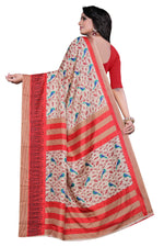 Womens Red Color Maalgudi Silk Designer Saree With Blouse