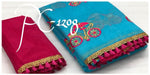 Womens Sky Blue Color Pure Chanderi Cotton Saree With Embroidery Work