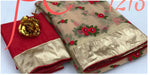 Womens Cream Color Pure Soft Mono Net Saree With Embroidery with Gota Work