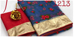 Womens Blue Color Pure Soft Mono Net Saree With Embroidery with Gota Work