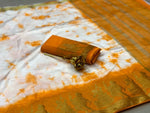 Womens Musturd Color Raw Silk Saree With Zari Work