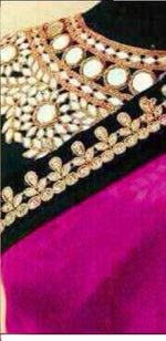 Womens Pink Color Georgette Saree With MirrorBloused Blouse