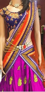Womens Pink Color  SATIN Lehanga Choli