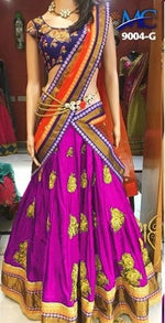 Womens Pink Color  SATIN Lehanga Choli