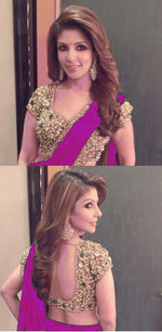 Womens Pink Color GEORGETTE Saree With Blouse