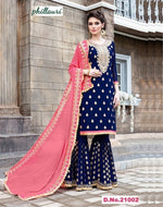 Women Blue Color Printed Ethnic Desighn Salwar Suit