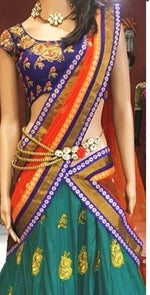 Womens Rama Color  SATIN Lehanga Choli