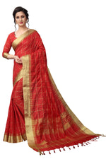 Stylish Red Color Cotton Saree