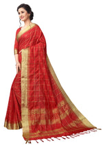 Stylish Red Color Cotton Saree