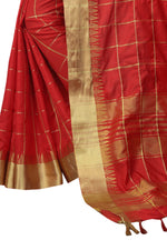 Stylish Red Color Cotton Saree