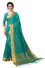 Stylish Skyblue Color Cotton Saree