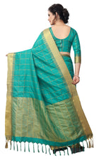 Stylish Skyblue Color Cotton Saree
